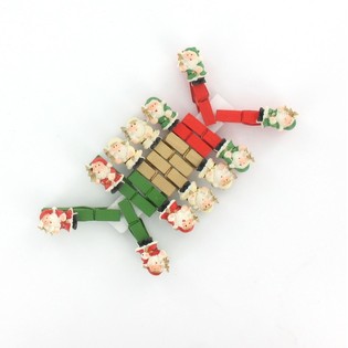 12 PINZAS DE MADERA PAP&Aacute; NOEL (12 uds.)