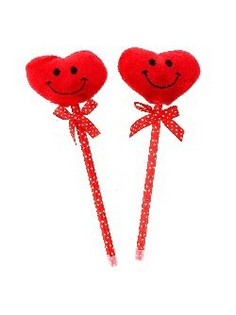 Bol&iacute;grafos de Coraz&oacute;n con Smiley (12 uds.)