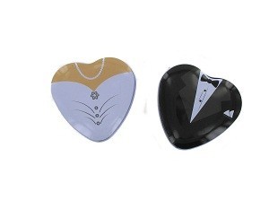 Cajitas de Metal para Boda en Forma de Coraz&oacute;n (10 uds.)