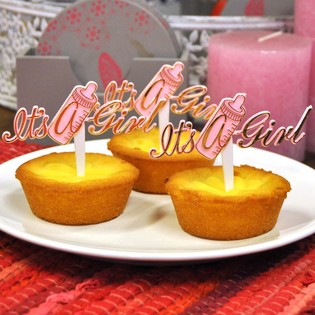 Toppers para Cupcakes Nacimiento - It's a Girl (12 uds.)