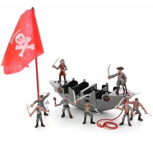 Barco pirata con piratas en bolsa