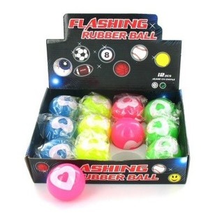 PELOTA SALTARINA CON LUZ DISEÑO CORAZÓN (12 uds.)