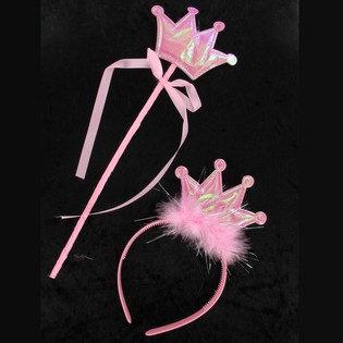 DIADEMA DE PRINCESA CON VARITA (12 uds.)