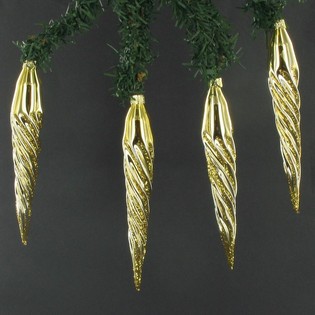 CAR&Aacute;MBANOS DE NAVIDAD DORADOS EN CAJA (6 uds.)