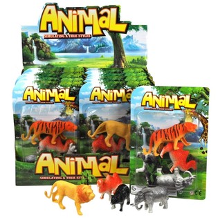 GRAN SET DE JUEGO DE ANIMALES SALVAJES EN BL&Iacute;STER (12 uds.)
