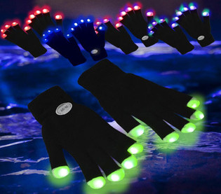 Guantes LED / Guantes Rave (12 uds.)