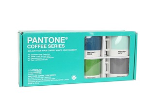 PANTONE - SET DE 4 TAZAS DE CAF&Eacute; ESPRESSO Y PLATILLOS