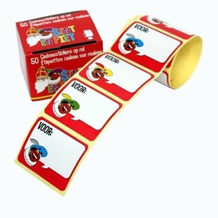 50 PEGATINAS DE REGALO SAN NICOLÁS EN ROLLO (Pack de 10)