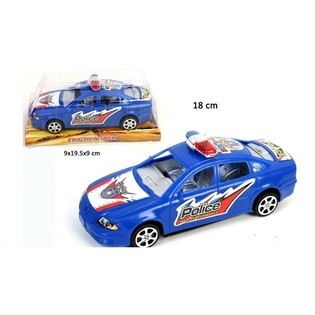 COCHE DE POLICÍA DE FRICCIÓN EN BLISTER, 18 CM (12 uds.)