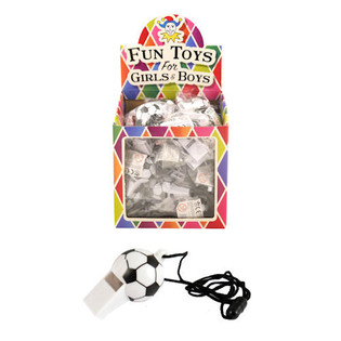 Silbatos de F&uacute;tbol Grandes en Expositor (36 uds.)
