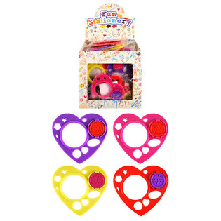 Espir&oacute;grafo en forma de coraz&oacute;n en expositor (50 uds.)