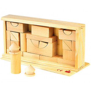 **SÚPER BARATO** CAJA DE BLOQUES DE MADERA, 27 PIEZAS (24 uds.)