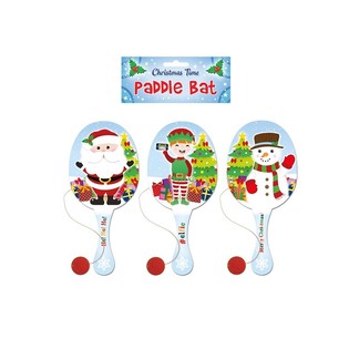 NAVIDAD - JUEGO DE PALA CON PELOTA Y EL&Aacute;STICO (24 uds.)
