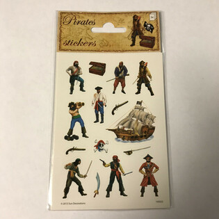 LÁMINA DE PEGATINAS: PIRATAS, Dim. 16 x 9 cm (10 uds.)