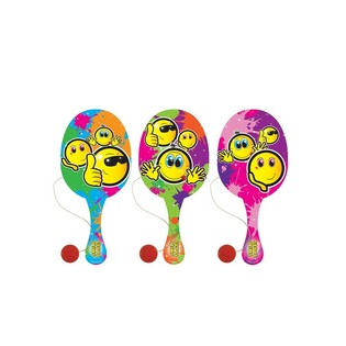 Juego de Pala Smiley con Pelota Elástica (12 uds.)