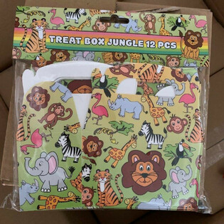 Cajitas para detalles Animales de la Selva (12 unidades)