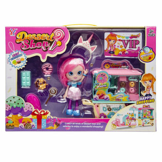 SET DE JUEGO TIENDA DE DONUTS CON MU&Ntilde;ECA Y ACCESORIOS - CAJA DE REGALO DE LUJO (2 uds.)