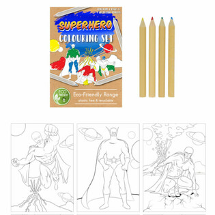 SET DE DIBUJO SUPERHÉROE ECO FRIENDLY (25 uds)