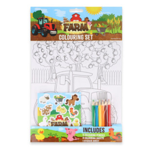 Gran Set de Colorear Granja - Incluye Lápices y Pegatinas (12 uds.)