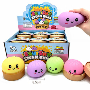 RAGE - Squishy Bun Dumplings GRANDE (Dim. 8.5x8.5x4.8 cm) - Juguete Fidget Viral 2026 (12 uds.)