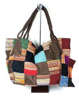 BOLSO PATCHWORK B-FAIR GRANDE MARR&Oacute;N (1 ud)